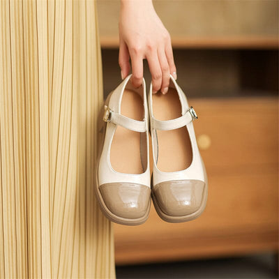 Spring Retro Glossy Leather Lug Sole Casual Shoes Mar 2023 New Arrival 