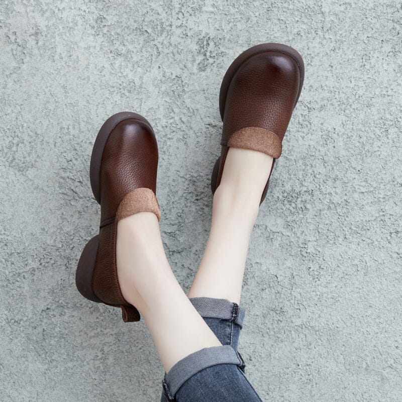 Spring Retro Handmade Leather Casual Shoes Feb 2023 New Arrival 