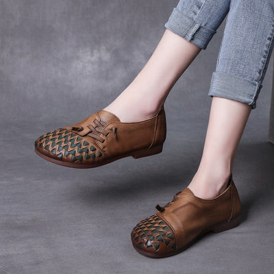 Spring Retro Handmade Leather Soft Sole Casual Shoes