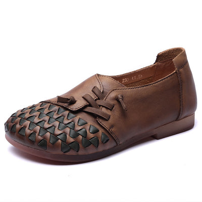 Spring Retro Handmade Leather Soft Sole Casual Shoes Dec 2021 New Arrival 