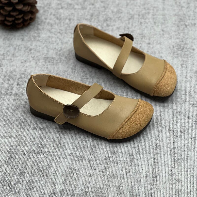 Spring Retro Handmade Patchwork Leather Casual Shoes Feb 2023 New Arrival 