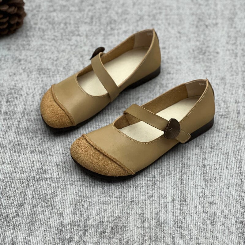 Spring Retro Handmade Patchwork Leather Casual Shoes