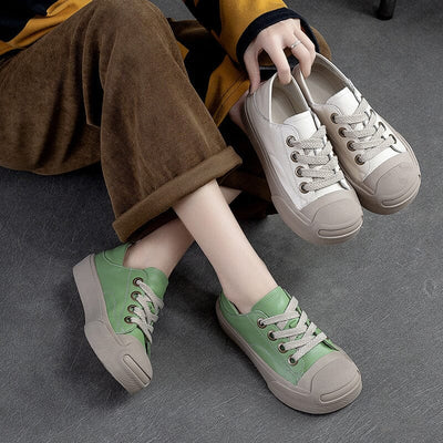 Spring Retro Leather Thick Soled Casual Shoes