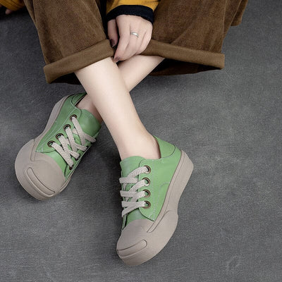 Spring Retro Leather Thick Soled Casual Shoes Jan 2023 New Arrival 
