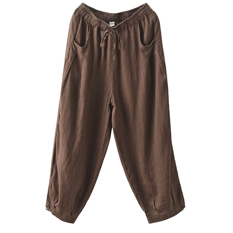 Spring Retro Linen Loose Bloomers Casual Pants Feb 2023 New Arrival 