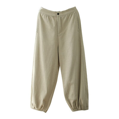 Spring Retro Loose Casual Solid Cotton Linen Pants Feb 2023 New Arrival 
