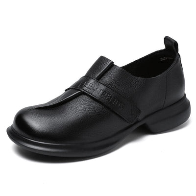 Spring Retro Soft Leather Velcro Casual Shoes