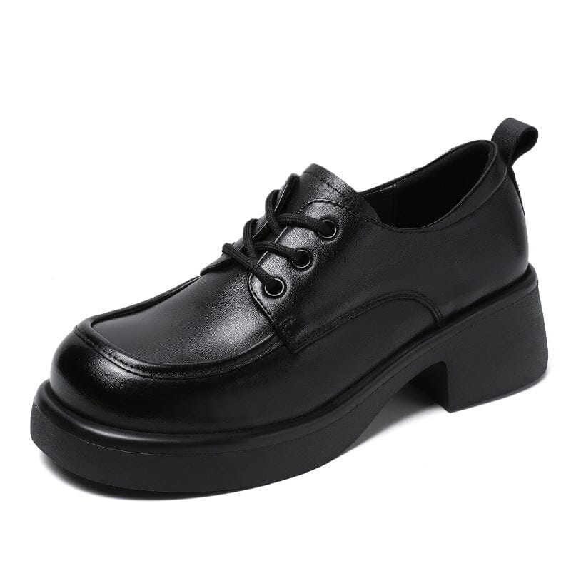 Spring Retro Soft Leather Wedge Casual Shoes