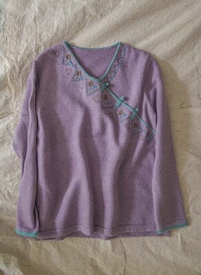 Spring Retro Soft V-Neck Irregular Collar Sweater