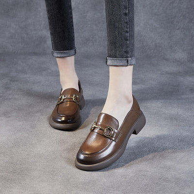 Spring Soft Retro Leather Casual Loafers