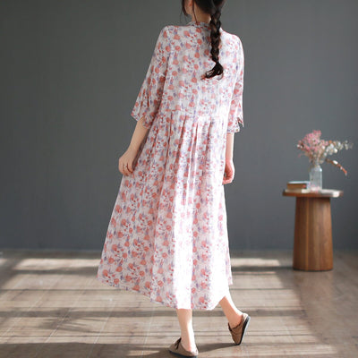 Spring Summer Casual Floral Midi Dress Apr 2023 New Arrival 