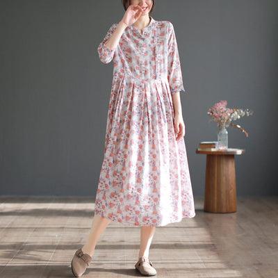 Spring Summer Casual Floral Midi Dress