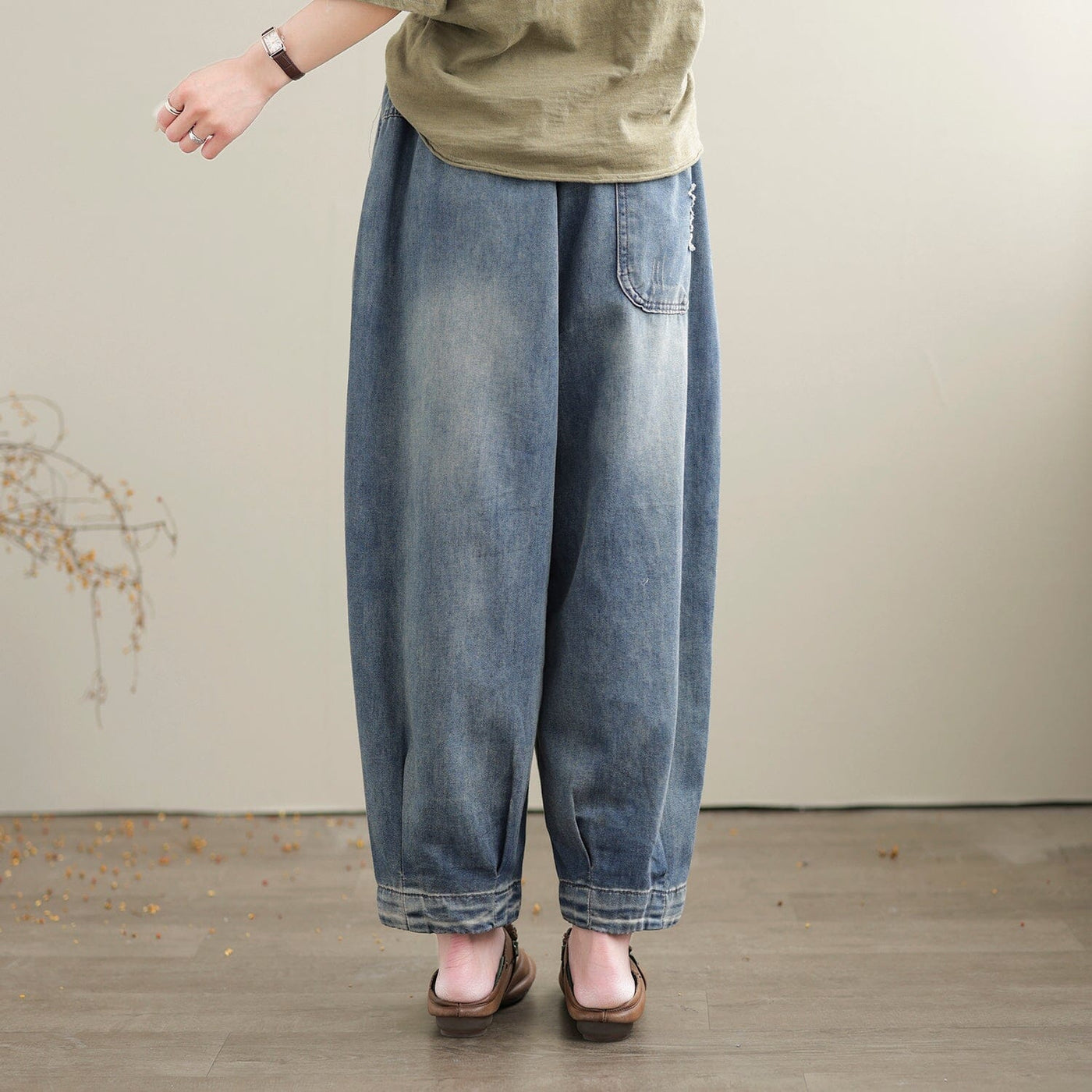Spring Summer Casual Patchwork Loose Cotton Jeans May 2023 New Arrival 