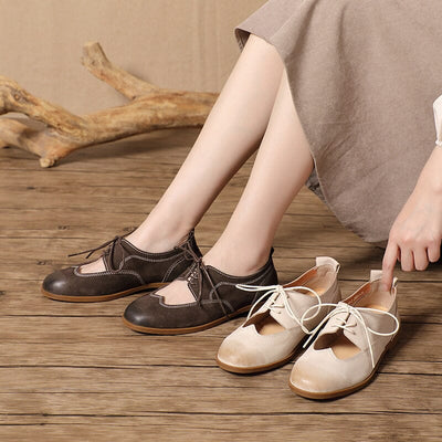 Spring Summer Handmade Leather Hollow Casual Shoes Mar 2023 New Arrival 