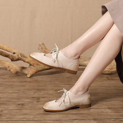 Spring Summer Handmade Leather Hollow Casual Shoes Mar 2023 New Arrival White 35 