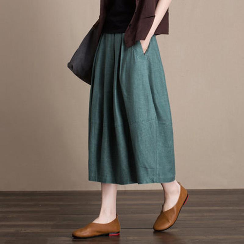 Spring Summer Linen Flower Skirt 2019 Jun New 