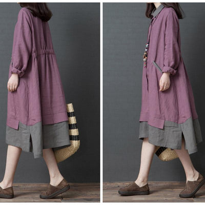 Spring Summer Loose Large Size Women Long Sleeve Dress 2019 May New 