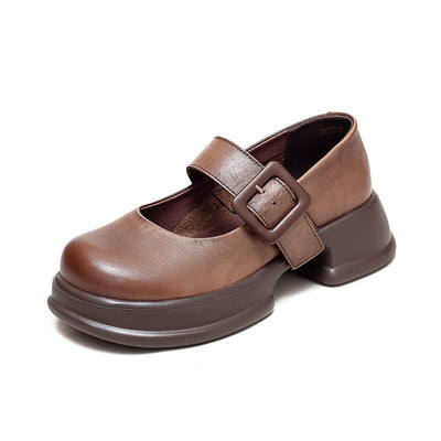Spring Summer Retro Leather Lug Sole Casual Shoes Apr 2023 New Arrival 