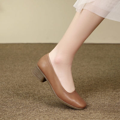 Spring Summer Retro Leather Pump Casual Shoes Apr 2023 New Arrival 