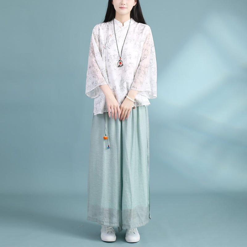 Spring Summer Retro Linen Loose Casual Blouse Apr 2023 New Arrival 