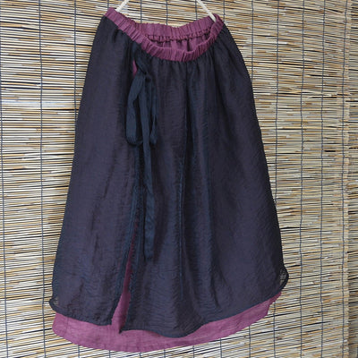 Spring Summer Retro Patchwork Linen Skirt Jan 2022 New Arrival 