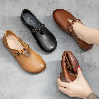 Spring Summer Retro Soft Leather Handmade Casual Shoes Jul 2022 New Arrival 