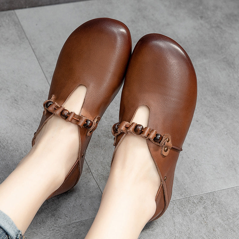 Spring Summer Retro Soft Leather Handmade Casual Shoes Jul 2022 New Arrival 