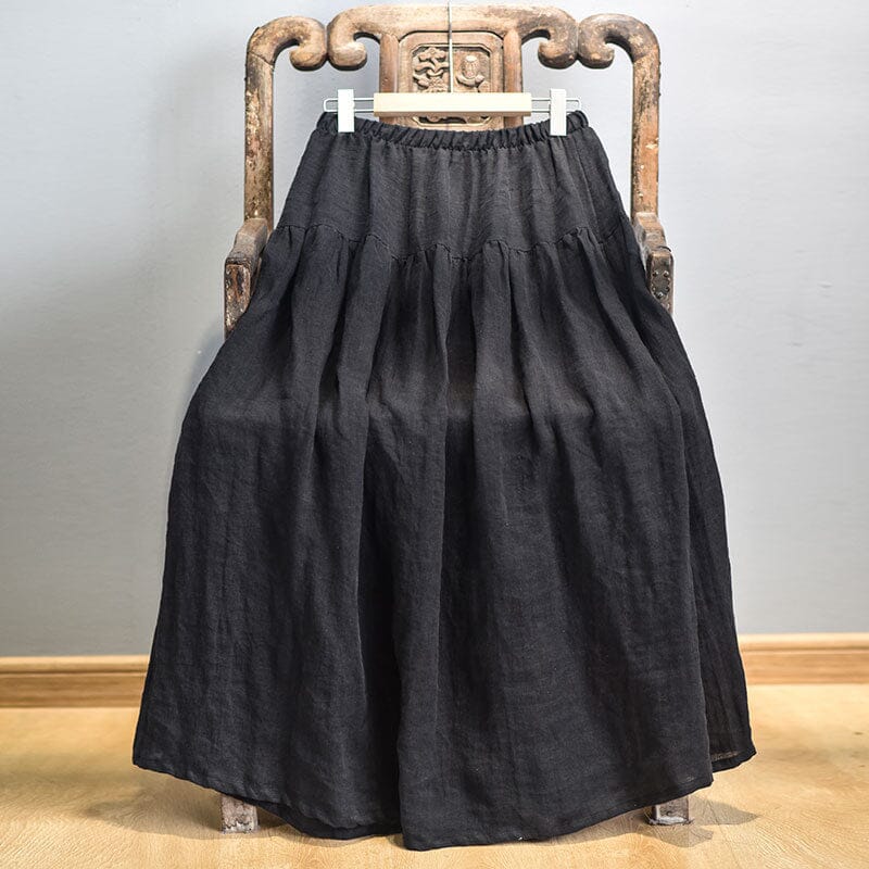 Spring Summer Solid Linen Loose Skirt May 2023 New Arrival 