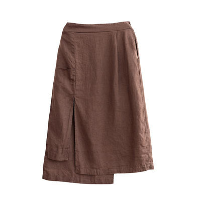 Stacked Misplaced Design Cotton Casual Wild Skirt