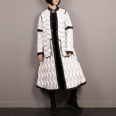 Stand Collar Padded Winter Long Down Coat