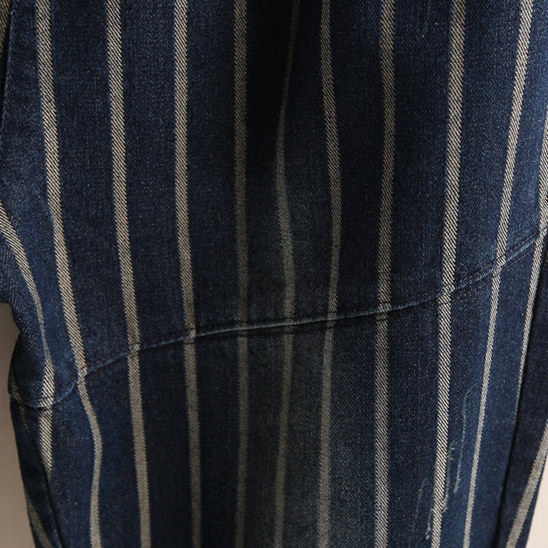 Stripes Elastic Waist Jeans
