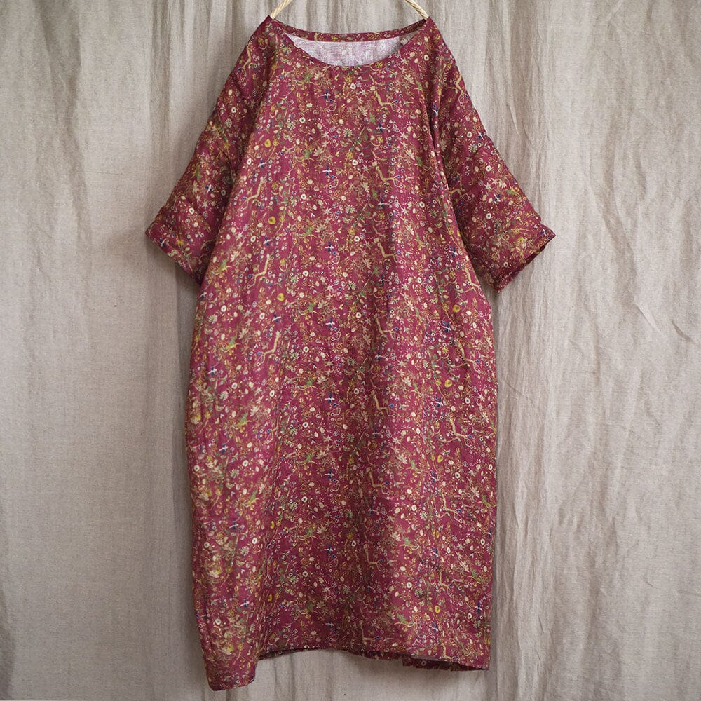 Summer Autumn Retro Loose Linen Dress