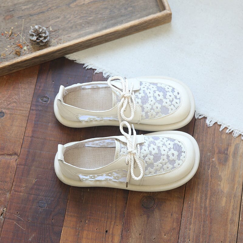 Summer Breathable Embroidery Mesh Soft Casual Shoes