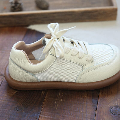 Summer Breathable Mesh Leather Casual Shoes