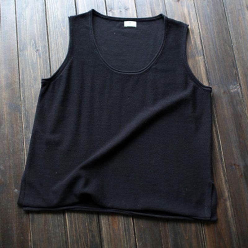 Summer Casual Cotton Vest Women's Vest March-2020-New Arrival One Size Black 