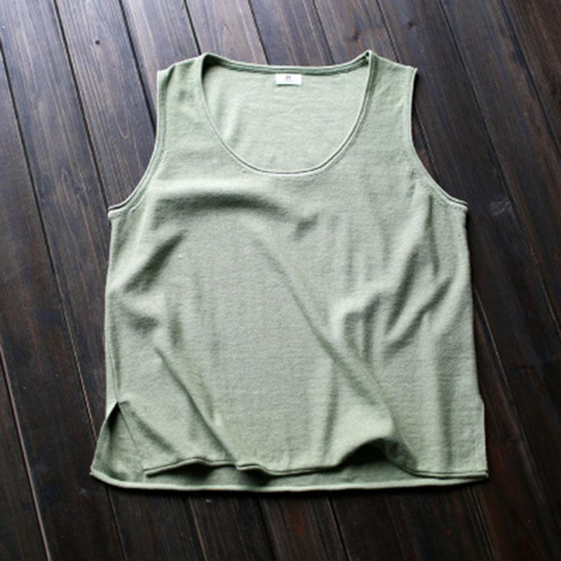 Summer Casual Cotton Vest Women's Vest March-2020-New Arrival One Size Light Green 