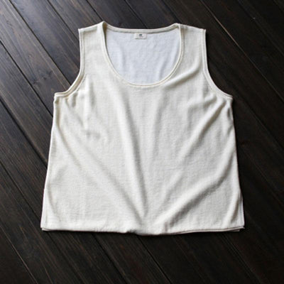 Summer Casual Cotton Vest Women's Vest March-2020-New Arrival One Size Off White 