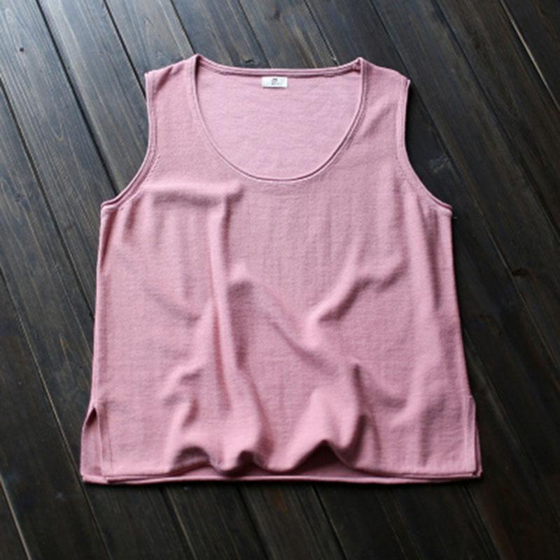 Summer Casual Cotton Vest Women's Vest March-2020-New Arrival One Size Pink 