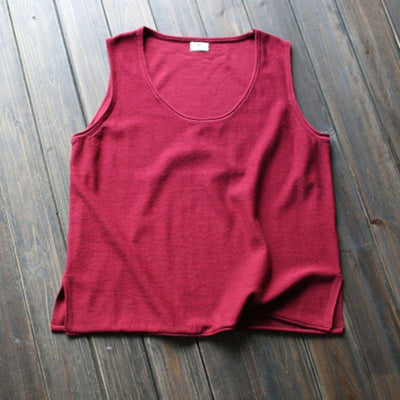 Summer Casual Cotton Vest Women's Vest March-2020-New Arrival One Size Wine-Red 