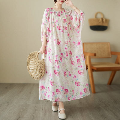 Summer Casual Loose Floral Dress Plus Size