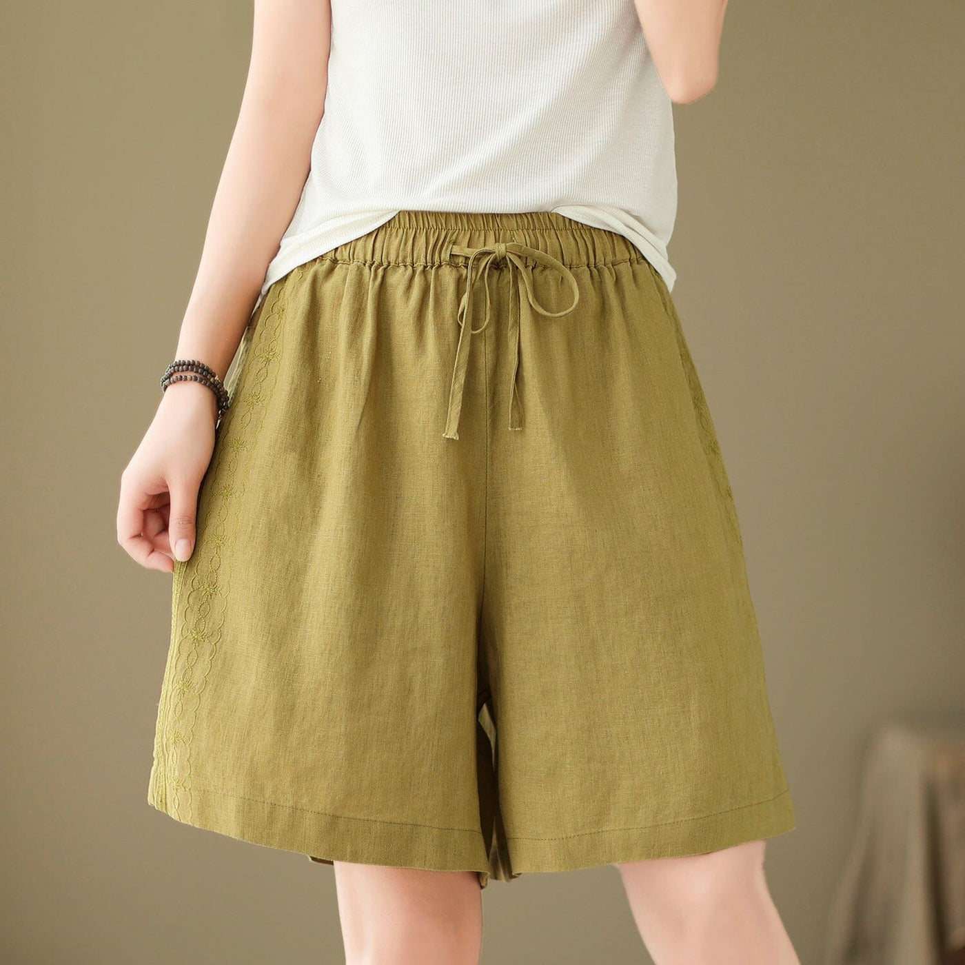 Summer Casual Loose Minimalist Linen Shorts Jun 2023 New Arrival 