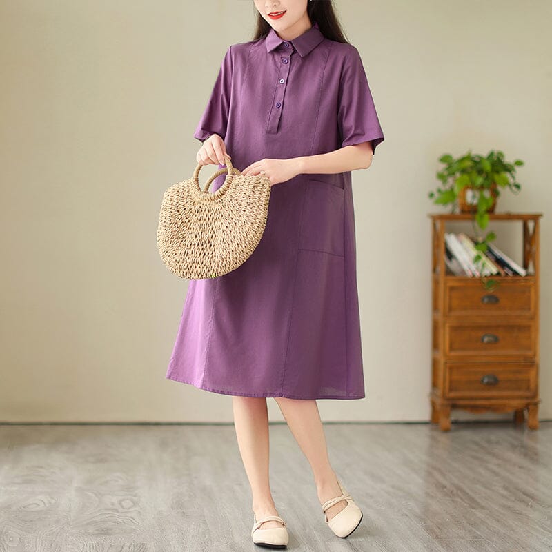 Summer Casual Minimalist Cotton Linen Dress