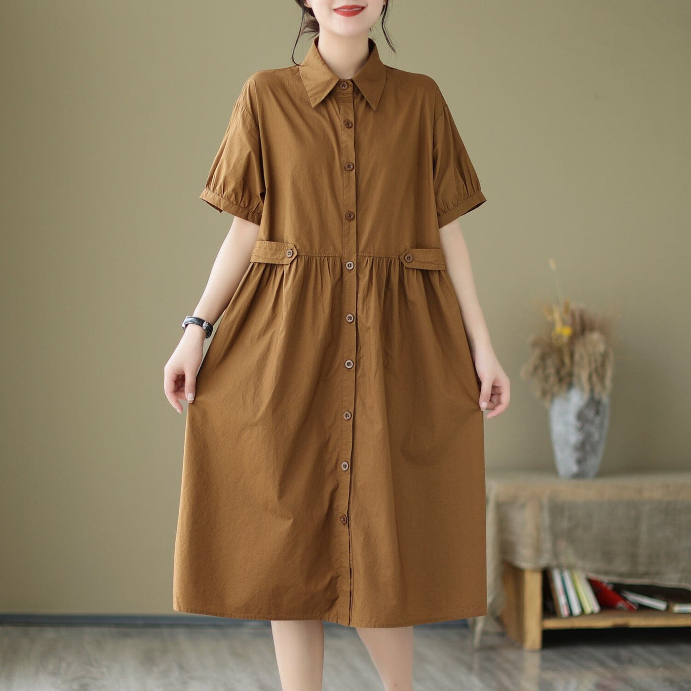 Summer Casual Solid Loose A-Line Dress May 2023 New Arrival 