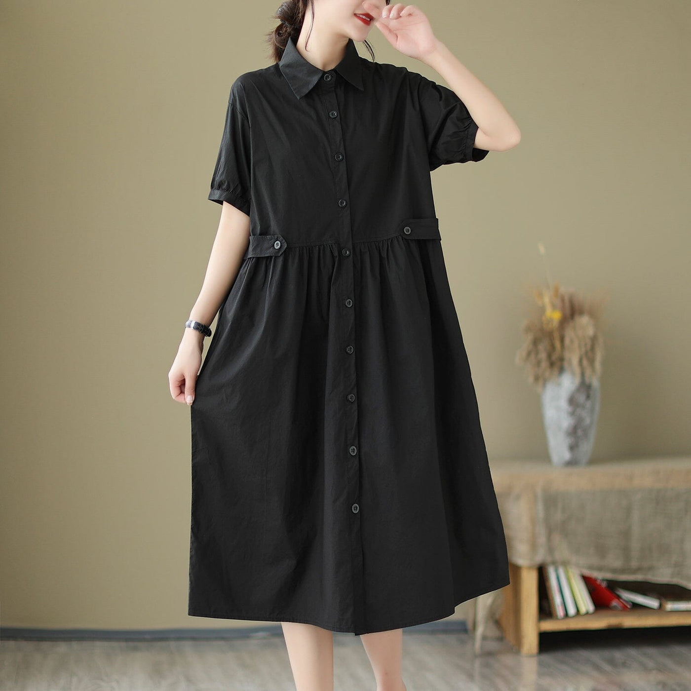 Summer Casual Solid Loose A-Line Dress