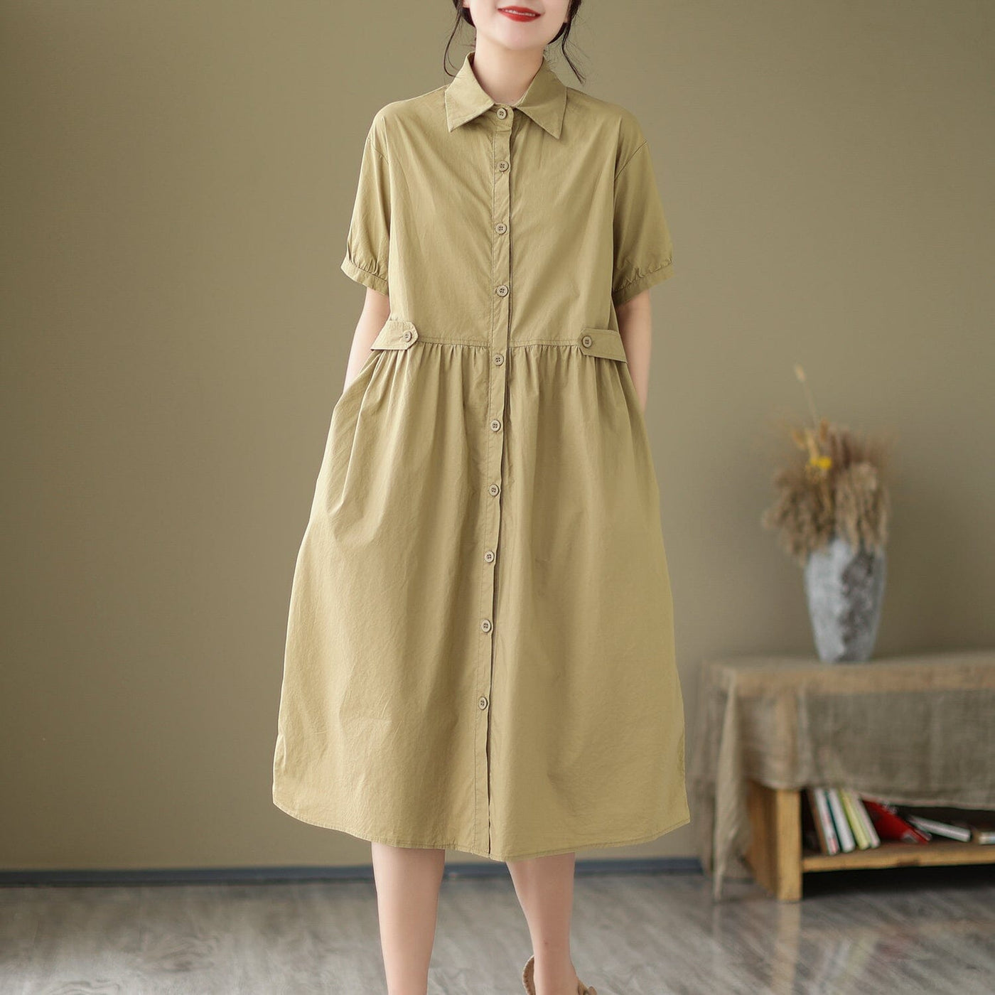 Summer Casual Solid Loose A-Line Dress