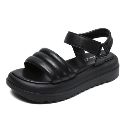 Summer Comfort Casual Minimalist Leather Sandals Jun 2023 New Arrival Black 35 
