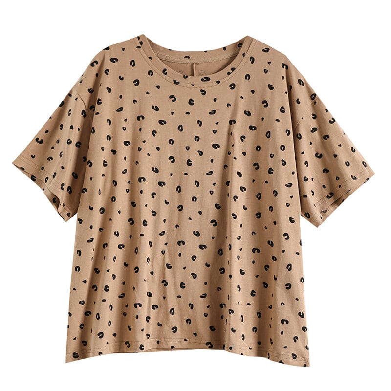 Summer Cotton Print Loose Casual T-shirt May 2023 New Arrival 