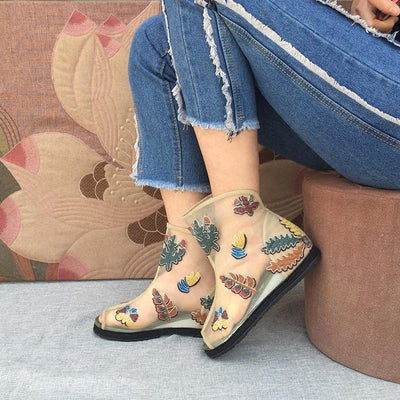 Summer Embroidered Mesh Sandals Fish Mouth Boots 2019 April New 