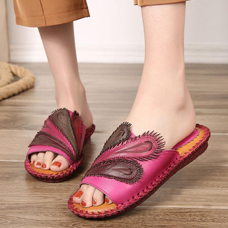 Summer Ethnic Style Flat Bottom Casual Beach Slippers