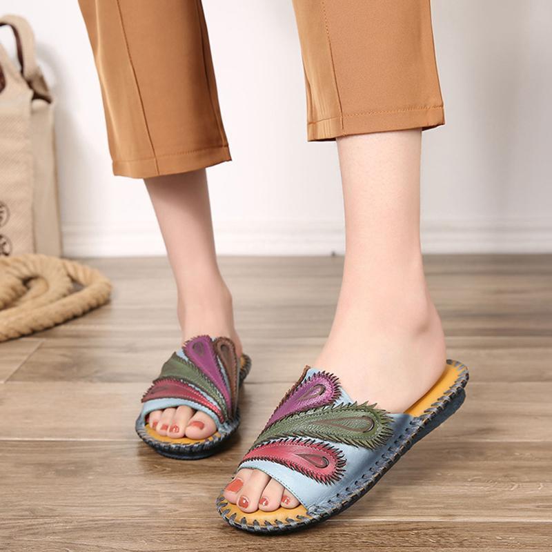 Summer Ethnic Style Flat Bottom Casual Beach Slippers